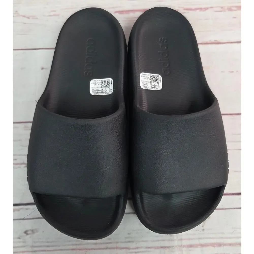 Adidas Adilette Lumia Slides Youth Size 5 Black Slip On Sandals Kids - Picture 2 of 9